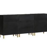 3-tlg. Sideboards Schwarz Holzwerkstoff