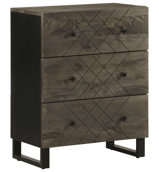 Sideboards 2 Stk. Schwarz 60x33x75 cm Massivholz Mango