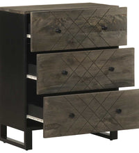 Sideboards 2 Stk. Schwarz 60x33x75 cm Massivholz Mango