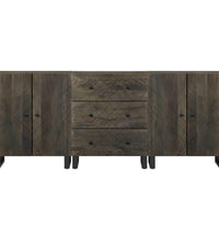 3-tlg. Sideboards Schwarz 60x33x75 cm Massivholz Mango