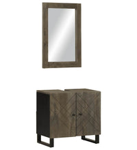2-tlg. Badmöbel-Set Schwarz Massivholz Mango