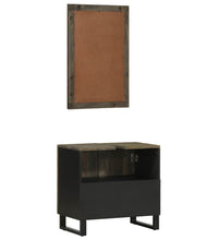 2-tlg. Badmöbel-Set Schwarz Massivholz Mango