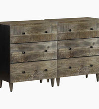 Sideboards 2 Stk. Hellgrau 60x33,5x75 cm Massivholz Mango