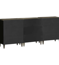 3-tlg. Sideboards Hellgrau 60x33,5x75 cm Massivholz Mango