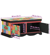 Couchtisch Mehrfarbig 90x50x40 cm Massivholz Mango