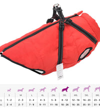 Hundemantel mit Geschirr Wasserdicht Reflektierend Rot 3XL