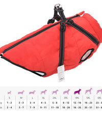 Hundemantel mit Geschirr Wasserdicht Reflektierend Rot 4XL