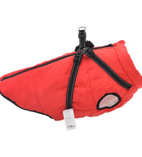 Hundemantel mit Geschirr Wasserdicht Reflektierend Rot 4XL