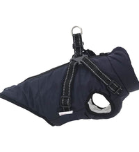 Hundemantel mit Geschirr Wasserdicht Marineblau 2XL