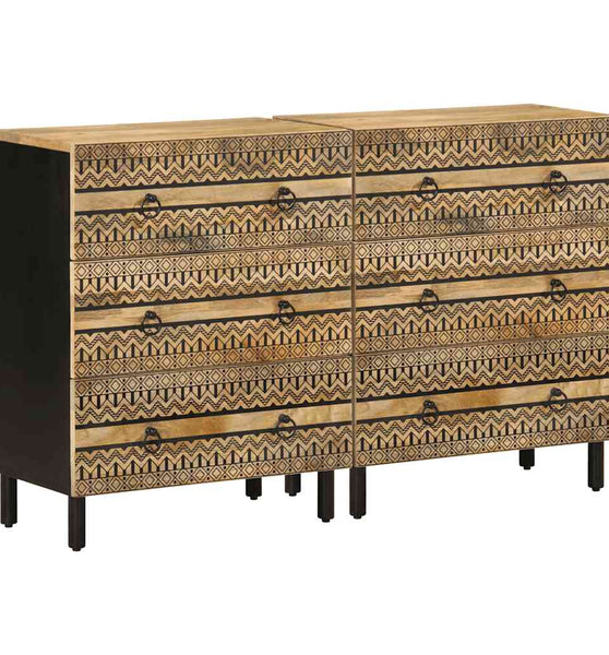 Sideboards 2 Stk. Massivholz Mango