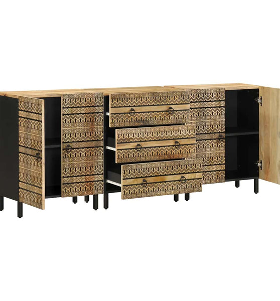 Sideboards 3 Stk. Massivholz Mango