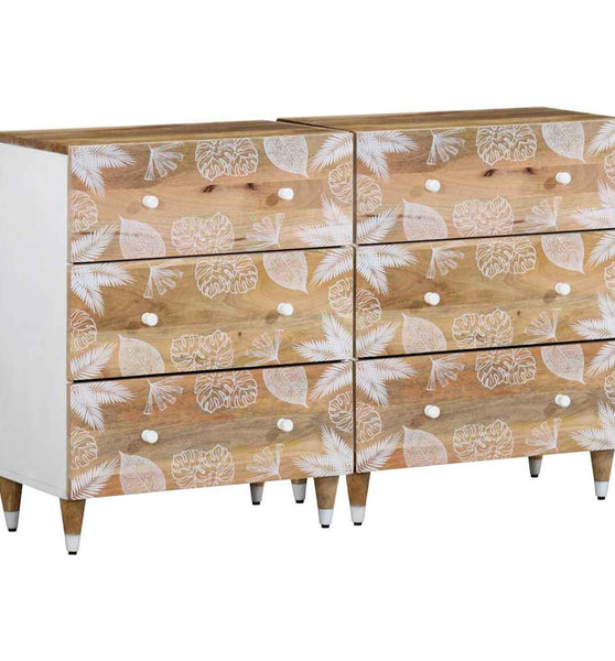 Sideboards 2 Stk. 60x33,5x75 cm Massivholz Mango