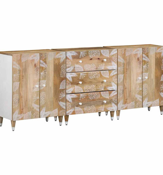 Sideboards 3 Stk. 60x33,5x75 cm Massivholz Mango