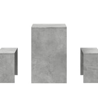 3-tlg. Esstisch und Bank Set Betongrau Holzwerkstoff