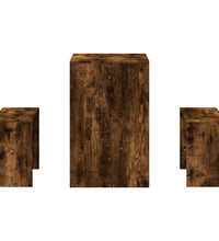 3-tlg. Esstisch und Bank Set Räuchereiche Holzwerkstoff