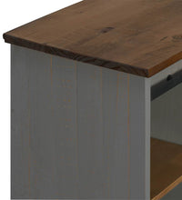 Sideboard HALDEN mit Schiebetür Grau 80x40x80 cm Massivholz