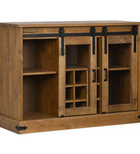 Sideboard HALDEN 2 Schiebetüren 112x40x80 cm Massivholz