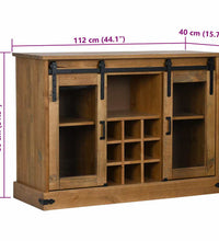 Sideboard HALDEN 2 Schiebetüren 112x40x80 cm Massivholz