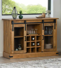 Sideboard HALDEN 2 Schiebetüren 112x40x80 cm Massivholz