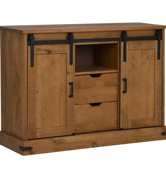 Sideboard HALDEN 2 Schiebetüren 112x40x80 cm Massivholz