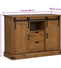 Sideboard HALDEN 2 Schiebetüren 112x40x80 cm Massivholz