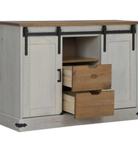 Sideboard HALDEN 2 Schiebetüren Weiß 112x40x80 cm Massivholz