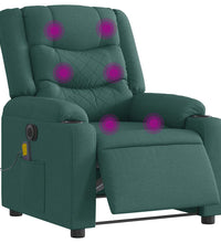 Massagesessel Elektrisch Dunkelgrün Stoff