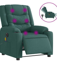 Massagesessel Elektrisch Dunkelgrün Stoff