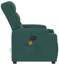 Massagesessel Elektrisch Dunkelgrün Stoff