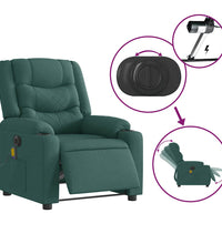 Massagesessel Elektrisch Dunkelgrün Stoff