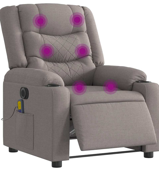 Massagesessel Elektrisch Taupe Stoff