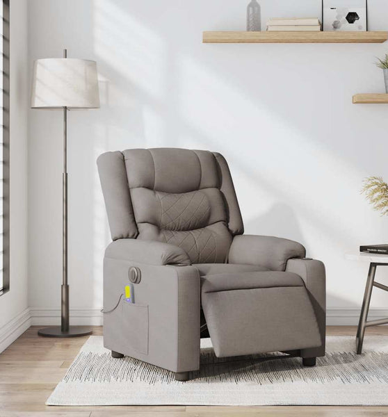Massagesessel Elektrisch Taupe Stoff