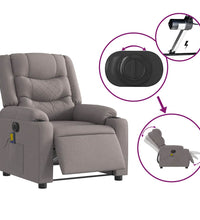 Massagesessel Elektrisch Taupe Stoff
