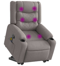 Massagesessel mit Aufstehhilfe Taupe Stoff
