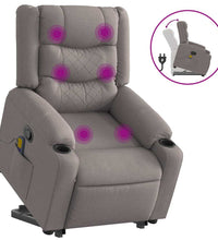 Massagesessel mit Aufstehhilfe Taupe Stoff