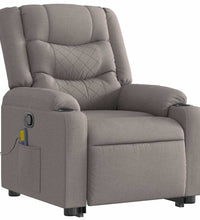 Massagesessel mit Aufstehhilfe Taupe Stoff