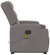 Massagesessel mit Aufstehhilfe Taupe Stoff