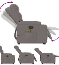 Massagesessel mit Aufstehhilfe Taupe Stoff