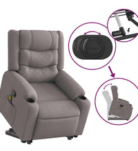 Massagesessel mit Aufstehhilfe Taupe Stoff