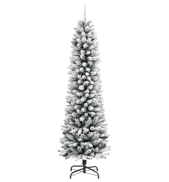 Künstlicher Weihnachtsbaum Schlank mit Schnee 210 cm PVC & PE