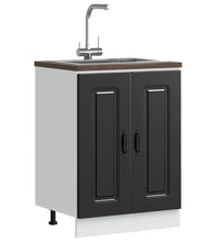 Spülenunterschrank Kalmar Schwarz 60x46x81,5 cm Holzwerkstoff