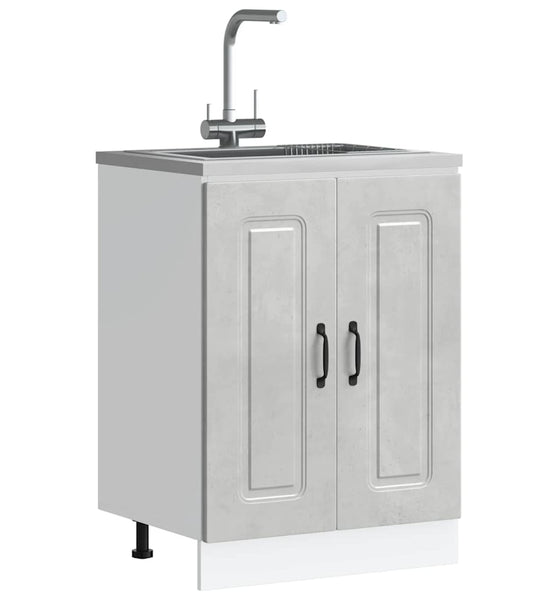 Spülenunterschrank Kalmar Betongrau 60x46x81,5 cm Holzwerkstoff