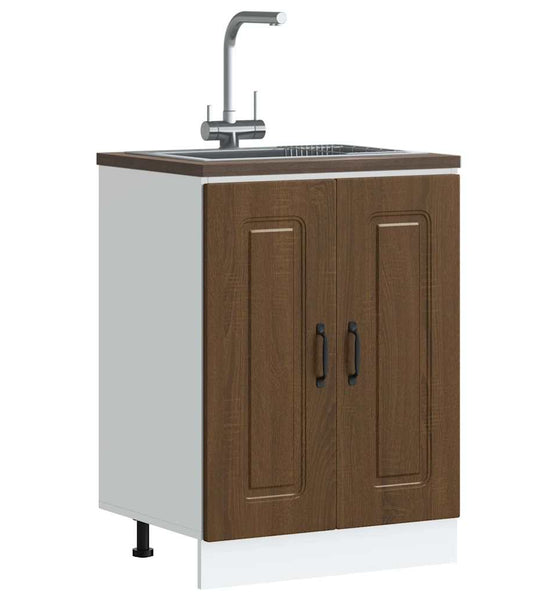 Spülenunterschrank Kalmar Braun Eichen-Optik 60x46x81,5 cm
