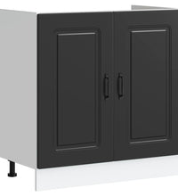 Spülenunterschrank Kalmar Schwarz 80x46x81,5 cm Holzwerkstoff