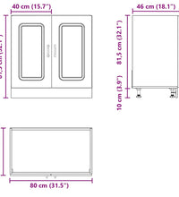 Spülenunterschrank Kalmar Betongrau 80x46x81,5 cm Holzwerkstoff