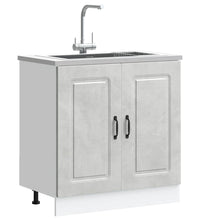 Spülenunterschrank Kalmar Betongrau 80x46x81,5 cm Holzwerkstoff