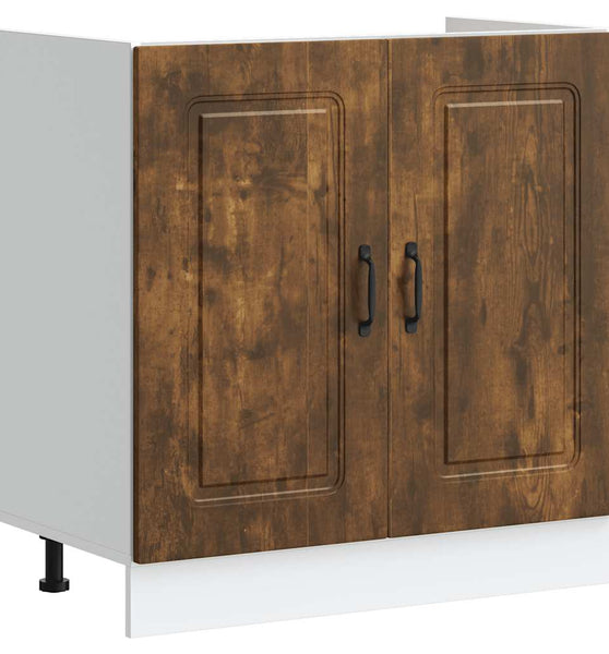 Spülenunterschrank Kalmar Räuchereiche 80x46x81,5 cm