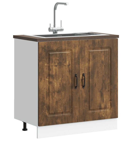 Spülenunterschrank Kalmar Räuchereiche 80x46x81,5 cm