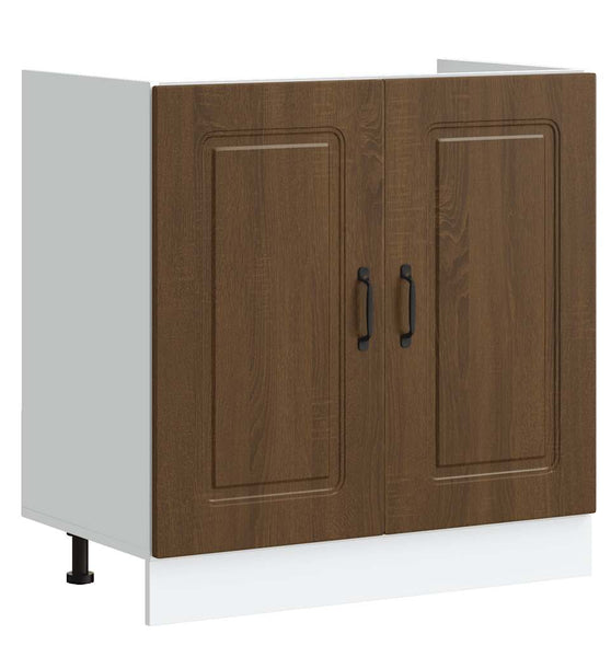Spülenunterschrank Kalmar Braun Eichen-Optik 80x46x81,5 cm