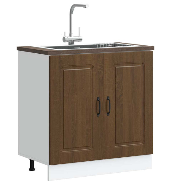 Spülenunterschrank Kalmar Braun Eichen-Optik 80x46x81,5 cm